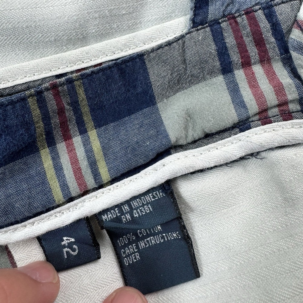 Polo Ralph Lauren Blue Red Indian Madras Check Mens Cotton Chino Short Size 42 - Picture 4 of 6